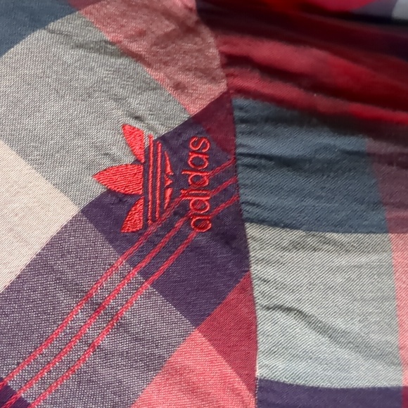 Vintage ADIDAS* 100% cotton button front short sleeve dress/shirt, side ties 2pk - Picture 4 of 16